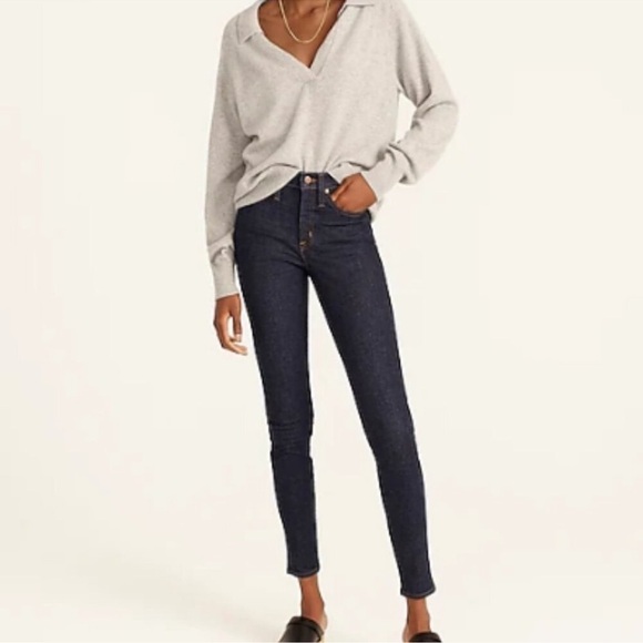 J. Crew 9" mid-rise toothpick jean in Classic Rinse wash - Picture 1 of 8